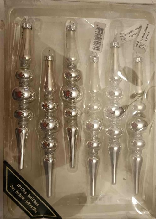 Pendentes de vidro prateados para Natal - Vintage e novos