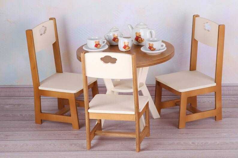 Комплект мебели стол, стулья для кукол 32-36 см Лялькові меблі для