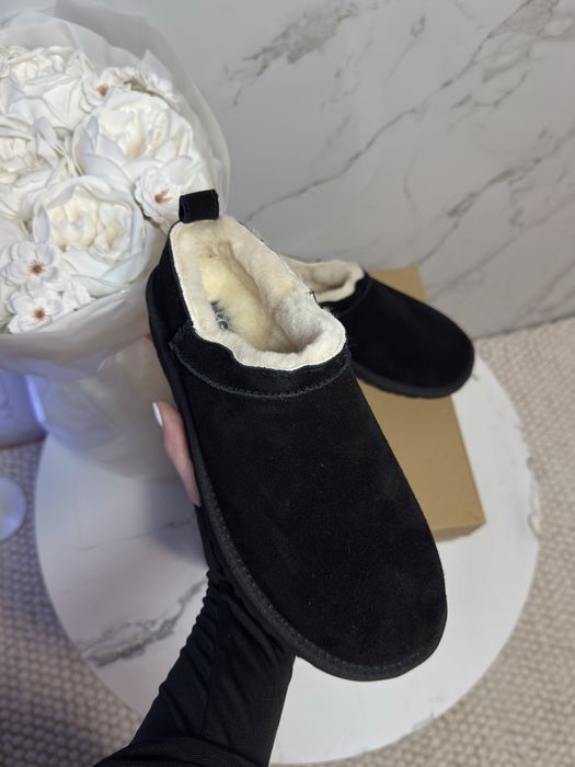 Трендові угі утеплені UGG CLASSIC MICRO CHESTNUT угг мікро чорні