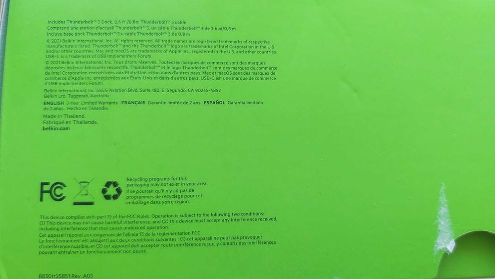 Док-станція для ноутбука (MacOS&Windows) BELKIN Thunderbolt 3 Dock Pro