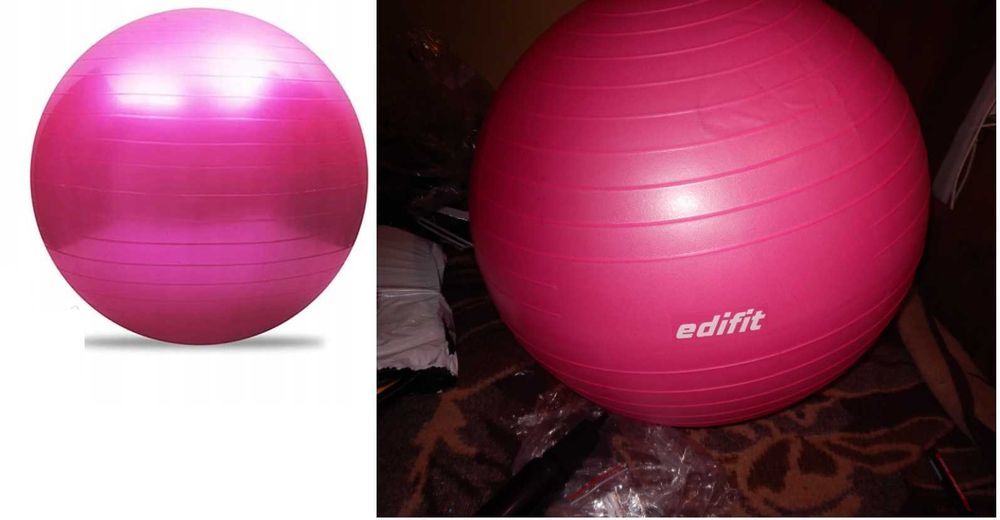 Wyprzedaż->L6868 Edifit 55 cm piłka gimnastyczna różowa