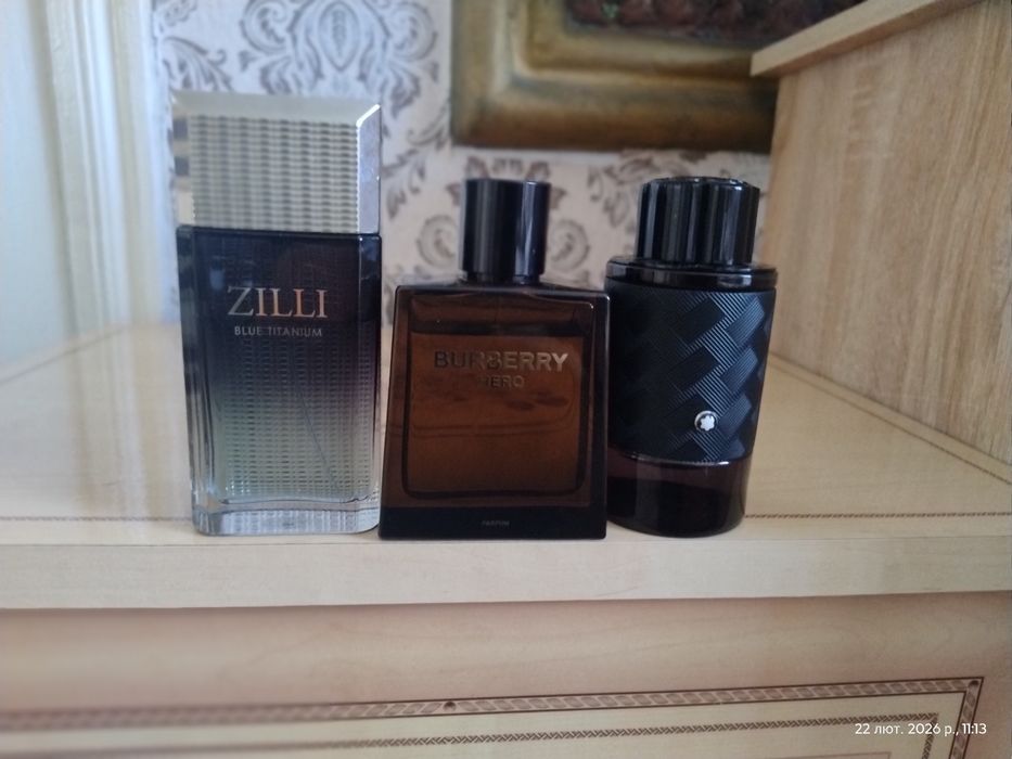 Чоловічий парфум із власної колекції: Burberry, Montblanc, Zilli