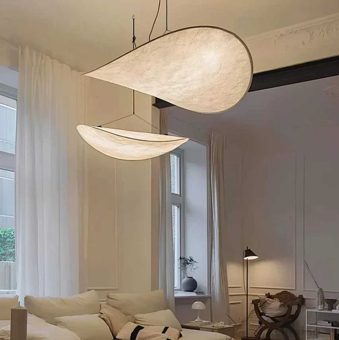 Elegancka lampa sufitowa z jedwabiu | Unikalny design