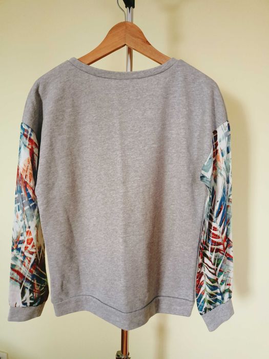 Bluza szara, odmienne kolorowe rękawy, Glamorous, rozm. S