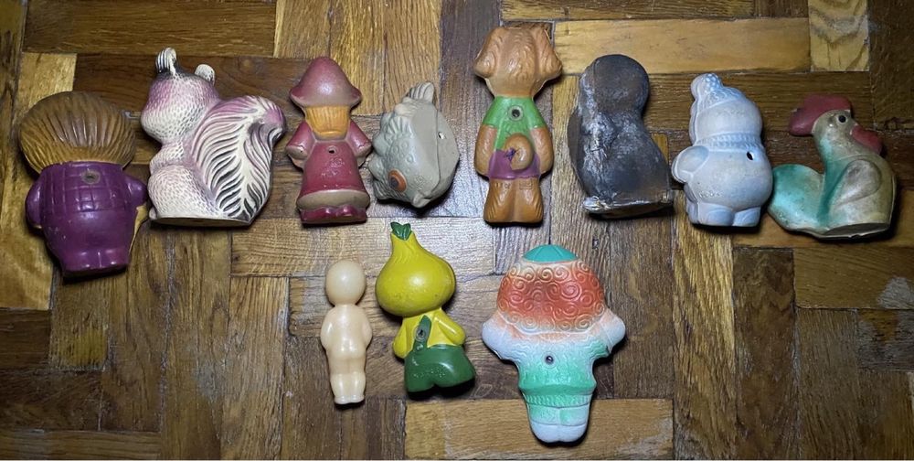 Игрушки ссср 11 шт.Чиполлино Ёжик Петушок Пингвин Белочка Красная шапо