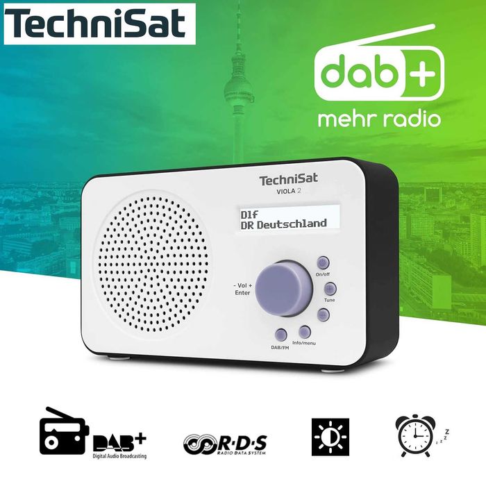Nowe Radio sieciowo - bateryjne DAB+ TechniSat Viola 2 FM Budzik