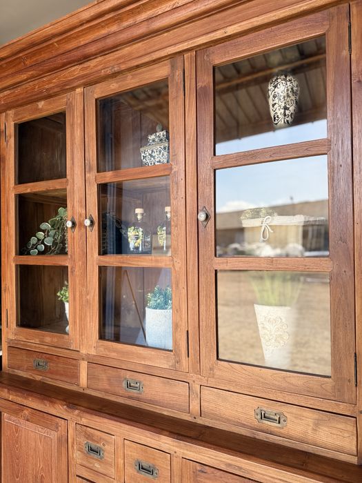 Kredens tekowy z duszą vintage retro DREWNO apteczny RYSTYKALNY