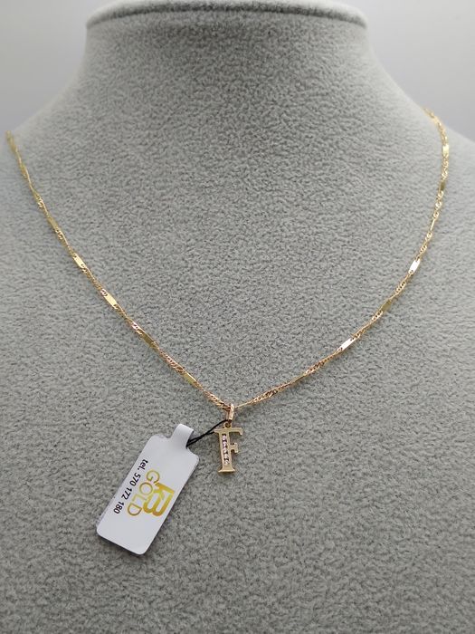 Złota Zawieszka Literka "F" Pr.585 Nowa Zapraszamy