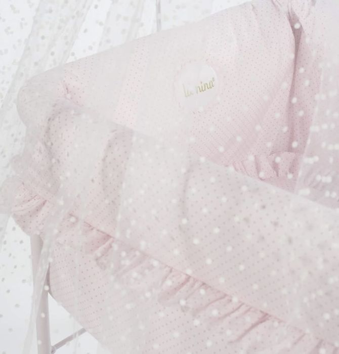 Berço de Bonecas c/ Véu Rosa La Nina