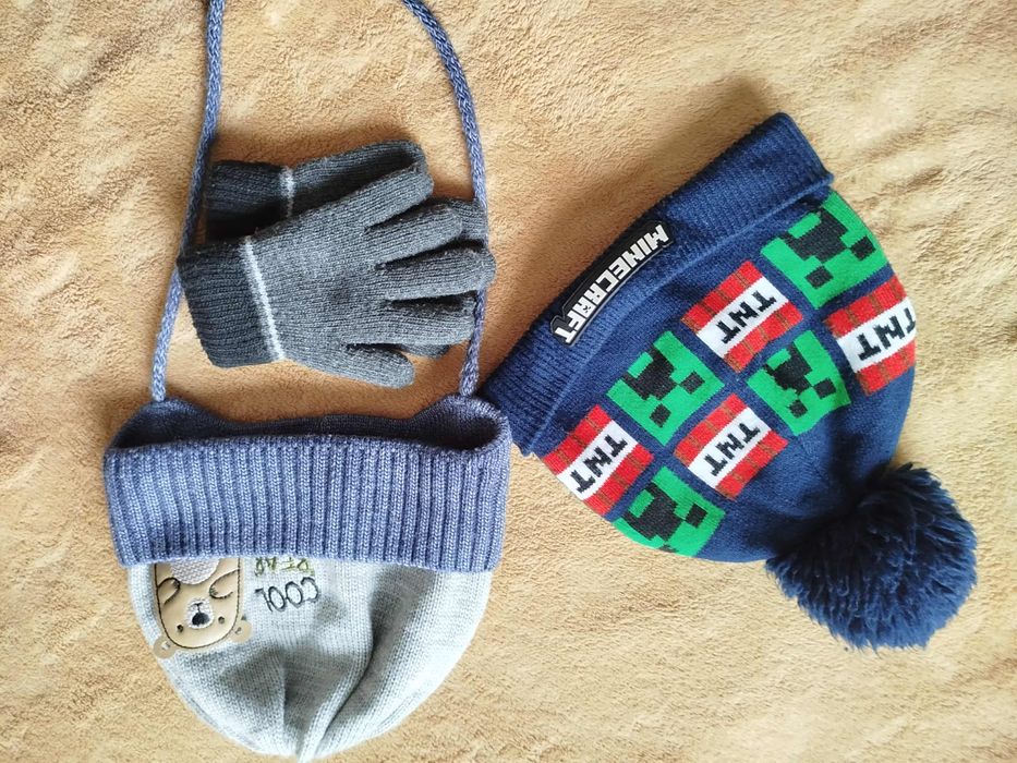 Шапка майнкрафт 5-6 років зимова шапка minecraft на хлопчика