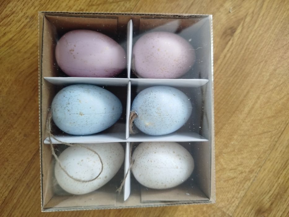 Jajka pisanki do zawieszenia na Wielkanoc pastelowe 6szt.