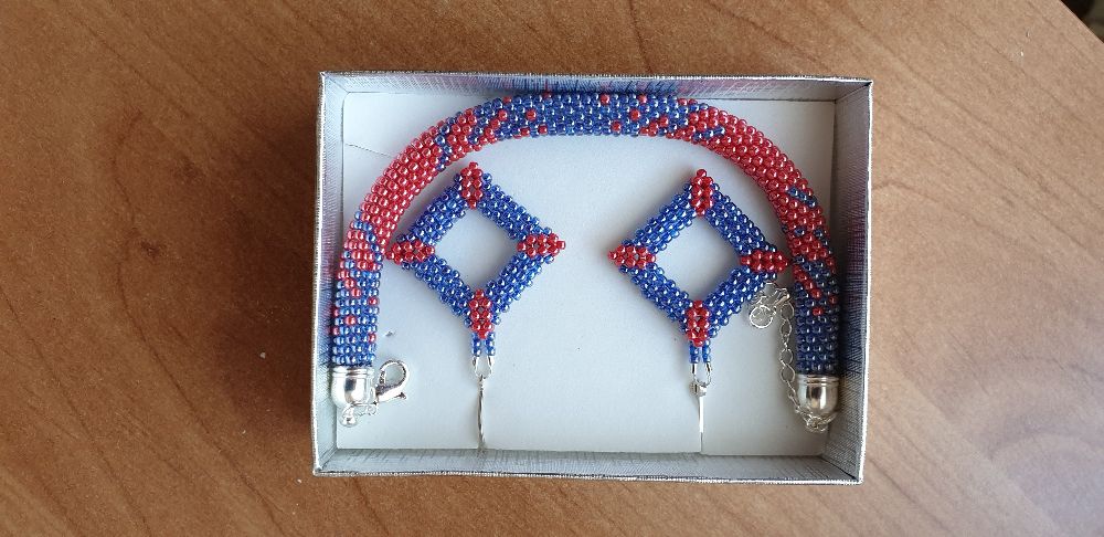 kolczyki i bransoletka z koralików toho