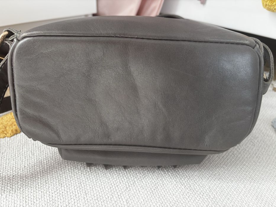 Plecak Zuzia Górska Mini BackPack, handmade, skóra naturalna, szary