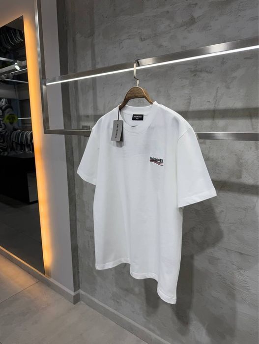 Футболка Balenciaga біла чоловіча футболка баленсіага біла чоловіча