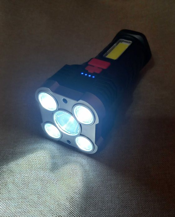 перезаряжаемый светодиодный фонарь с боковым освещением 5 светодиодов