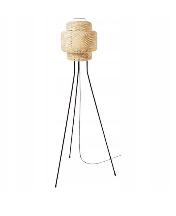 IKEA SINNERLIG lampa podłogowa  boho pleciona