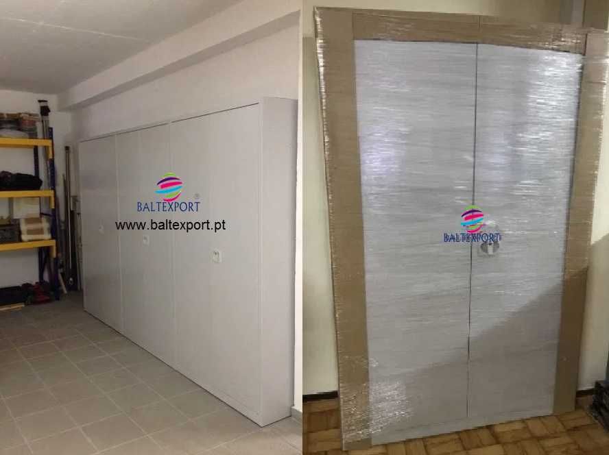 Armário Metálico Portas Bater 1950x1000x420 c/ 4 Prateleiras Amovíveis