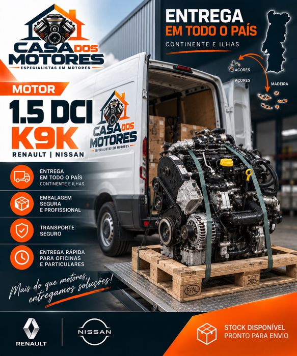 Motor 1.5 DCI K9K Renault Nissan 12 Meses Garantia