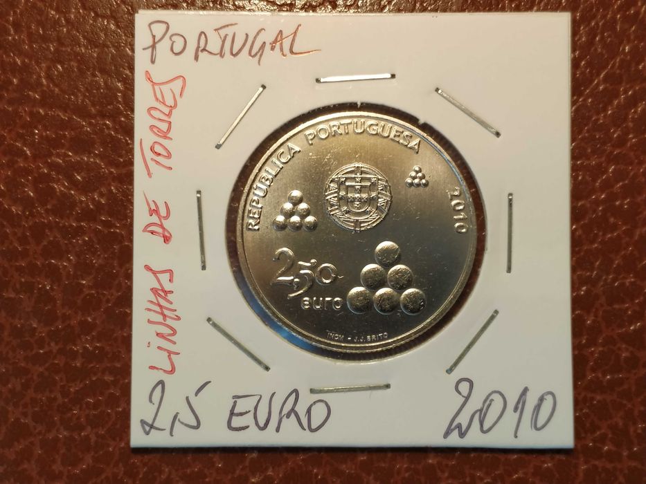 A855 moeda de 2,5 euro de 2010 Linhas de Torres - portugal