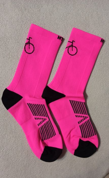 Skarpety rowerowe MTB Oddychające, szybkoschnące, elastyczne, różowe