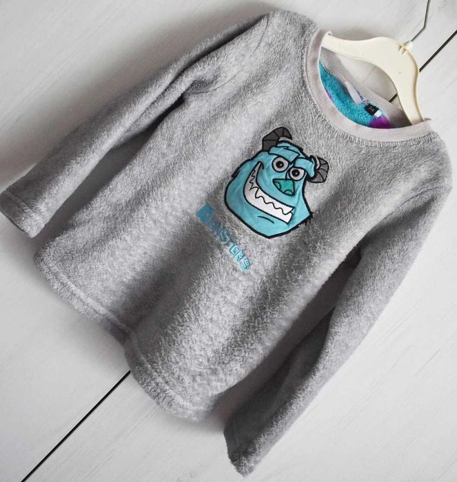 Bluza piżama polarowa ciepła polar 98 104 Potwory i Spółka pluszowa zimowa