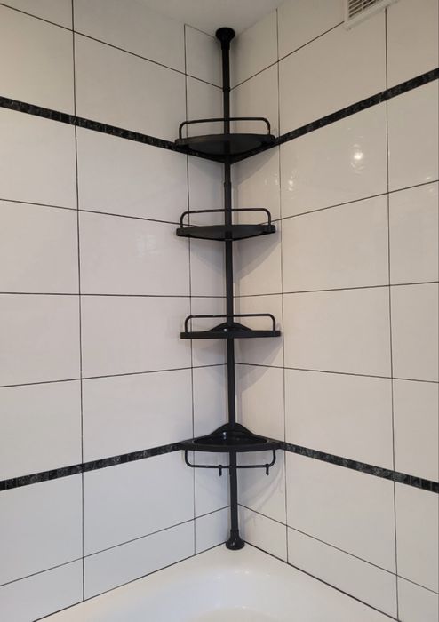 Regał Półka Łazienkowa Narożna Teleskopowa Nowoczesna Cztery Półki