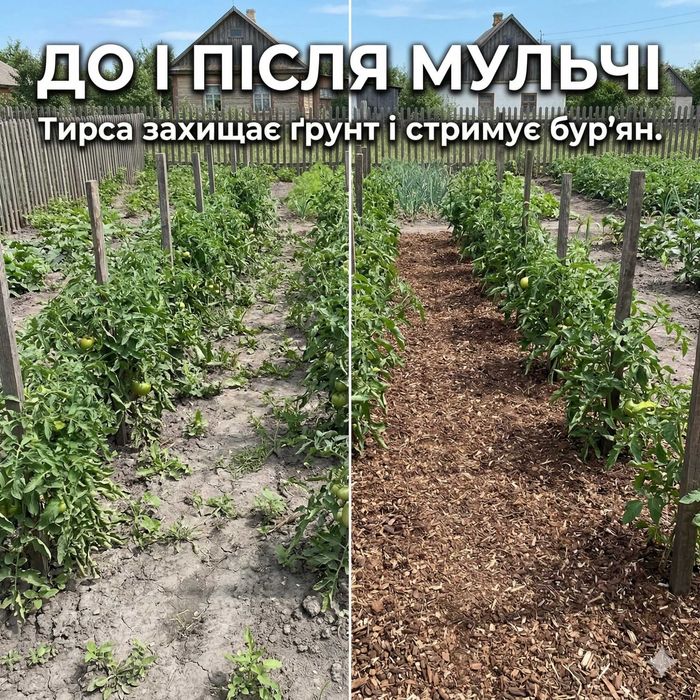 Чернозем, перегной, опилки, тирса — мульча для почвы