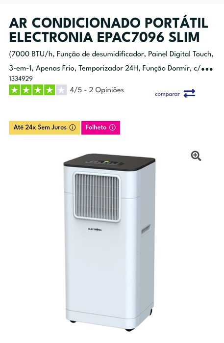 Ar condicionado portátil Electonia 7000 btu