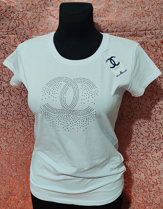Biała koszulka damska Chanel S M L XL wysyłka pobranie bardzo ładna