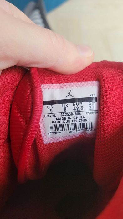 Buty Nike Air Jordan 1 Retro Red Suede 332550-603, roz. 42.5