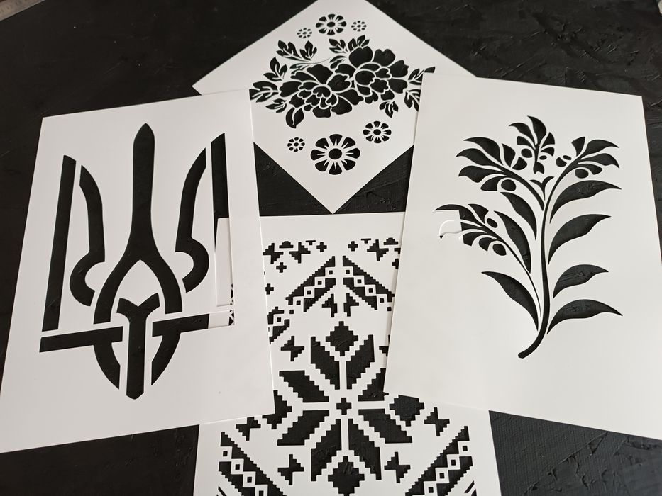 Трафарет. Лекало. Лазерная резка. Камуфляжний трафарет для краски