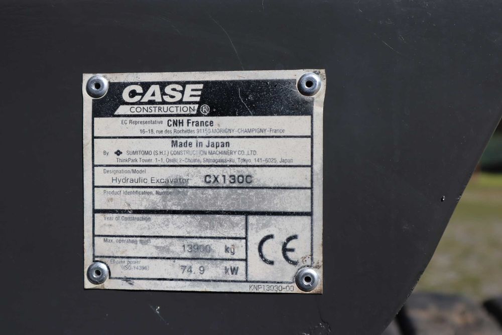 2014 Case CX130C Escavadora Giratória  de Rastos