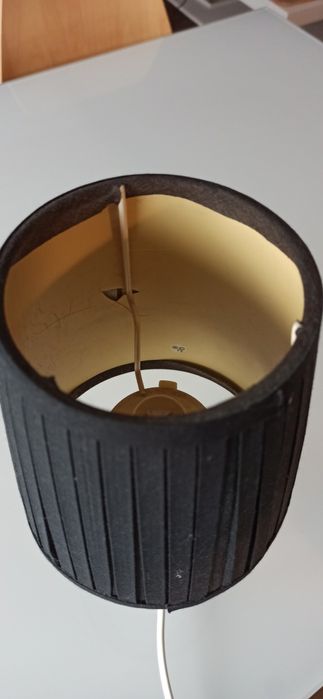 Lampka nocna szklana z czarnym abażurem