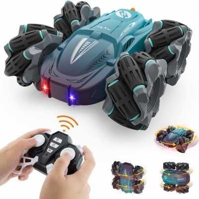 Carro Azul Controlo Remoto, Rotação de 360º Brinquedo de Criança