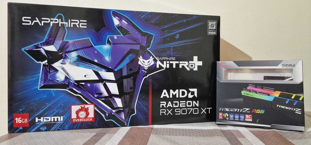 G.SKILL Trident Z RGB 32GB (2x16GB) DDR4-3600MHz CL16 + Sapphire NITRO+ AMD Radeon RX 9070 XT OC 16GB GDDR6