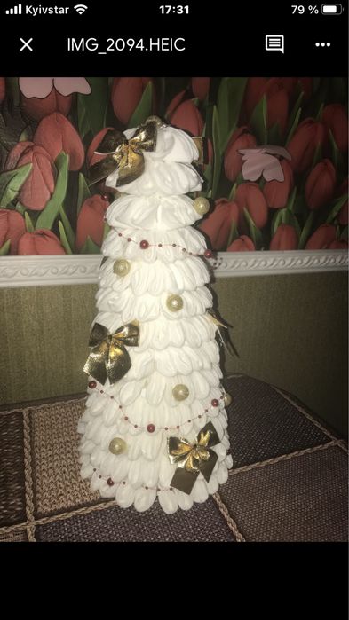 Зимняя, новогодняя поделка елочка из фатина