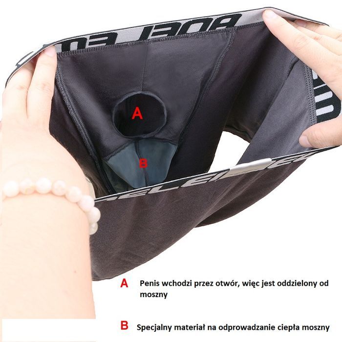 Oddychające Męskie Bokserki Kieszonka System Odprowadzania Ciepła -XXL