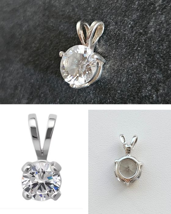 Срібна підвіска фіаніт