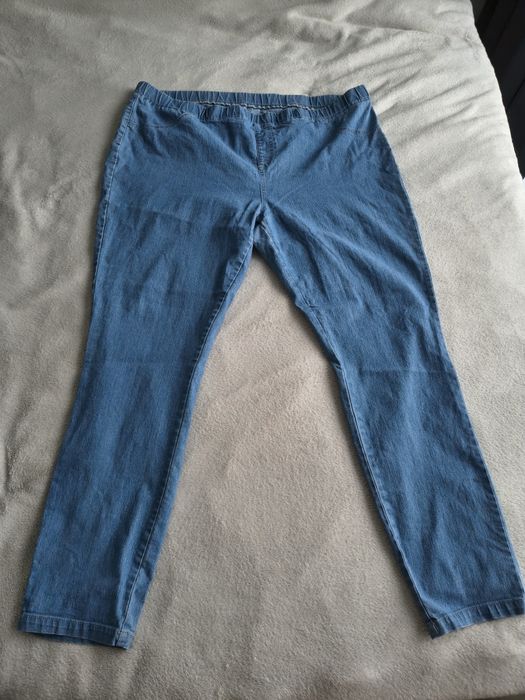 Jeansy letnie cienkie na gumce r 52/54