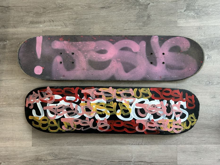 Arte feita em tábuas de skate
