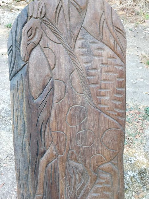 Bancos de madeira africana - Antílope e Girafa