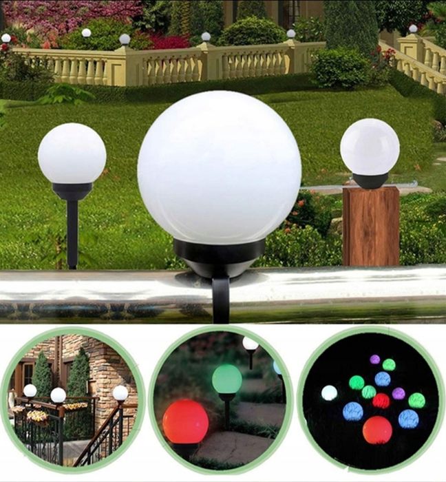 Lampa solarna RGB kula dekoracja ozdoba