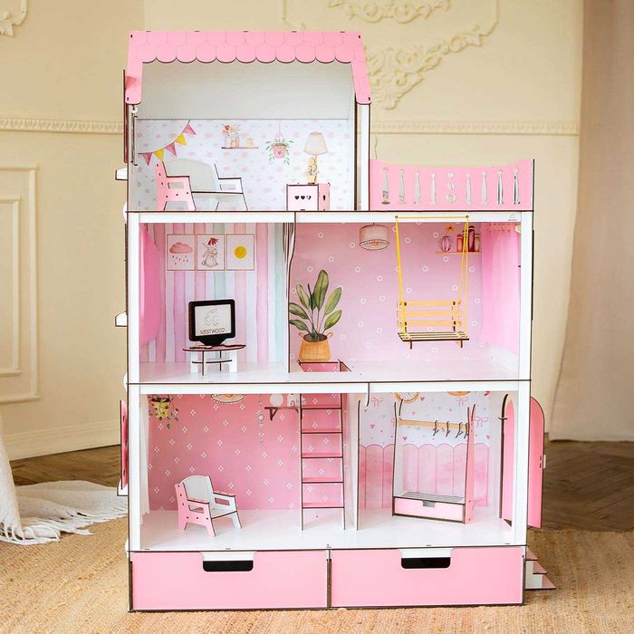 Великий ляльковий будинок ЛЮКС Барбі +ВІТАЛЬНЯ кукольный домик Барби