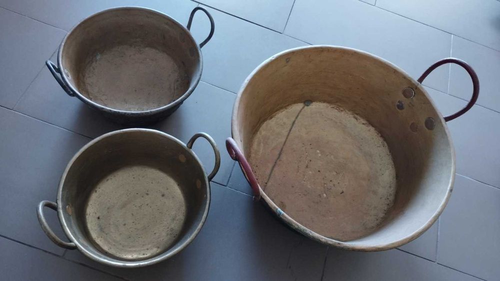 3 Bacias / Alguidares em cobre