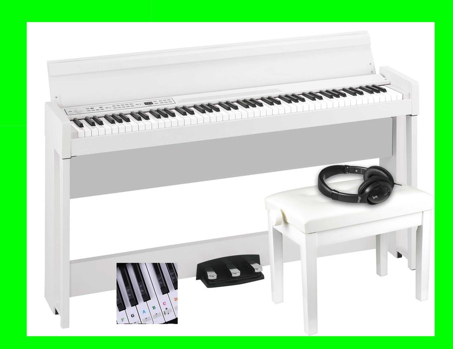 KORG C1 Air WH Białe Pianino + Ławka | Słuchawki | Zestaw