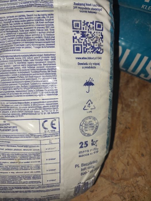 Atlas klej do płytek 3x25kg