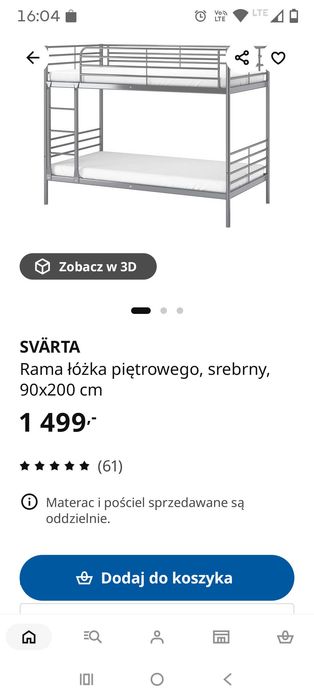 Łóżko piętrowe IKEA
