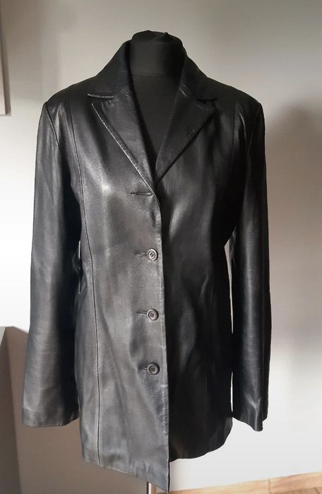 Skórzana kurtka damska przedłużana Identify z USA, nowa L