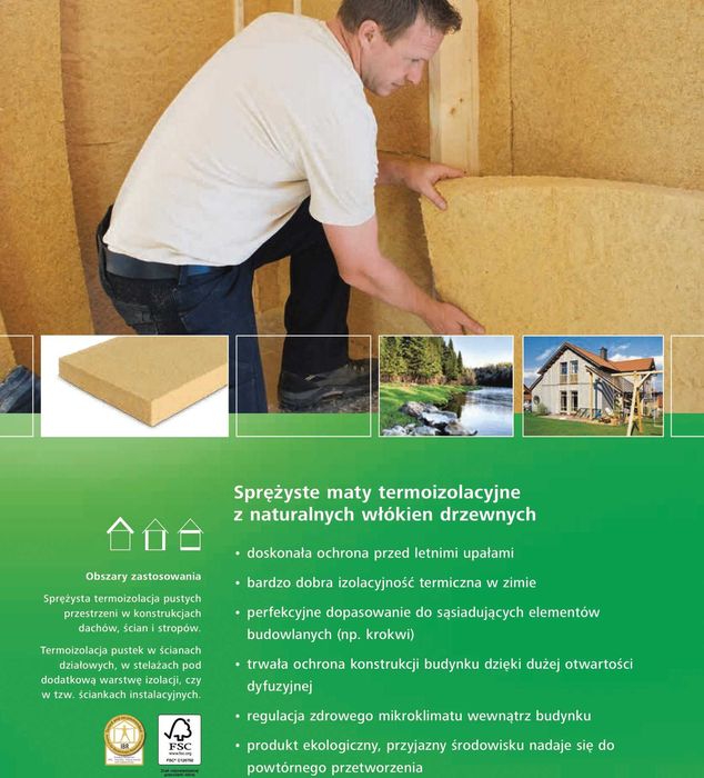 Wełna drzewna STEICOflex 036 40mm termoizolacja dachów, ścian,stropów