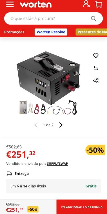 Compressor de ar PCP VEVOR 12V DC, Compressor